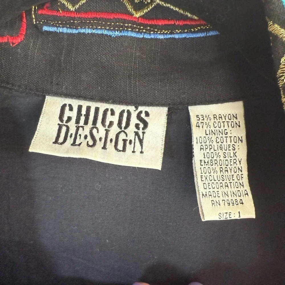 Vintage Chico’s embroidered patchwork blazer • Women’s Chico’s size 1 - Picture 2 of 7